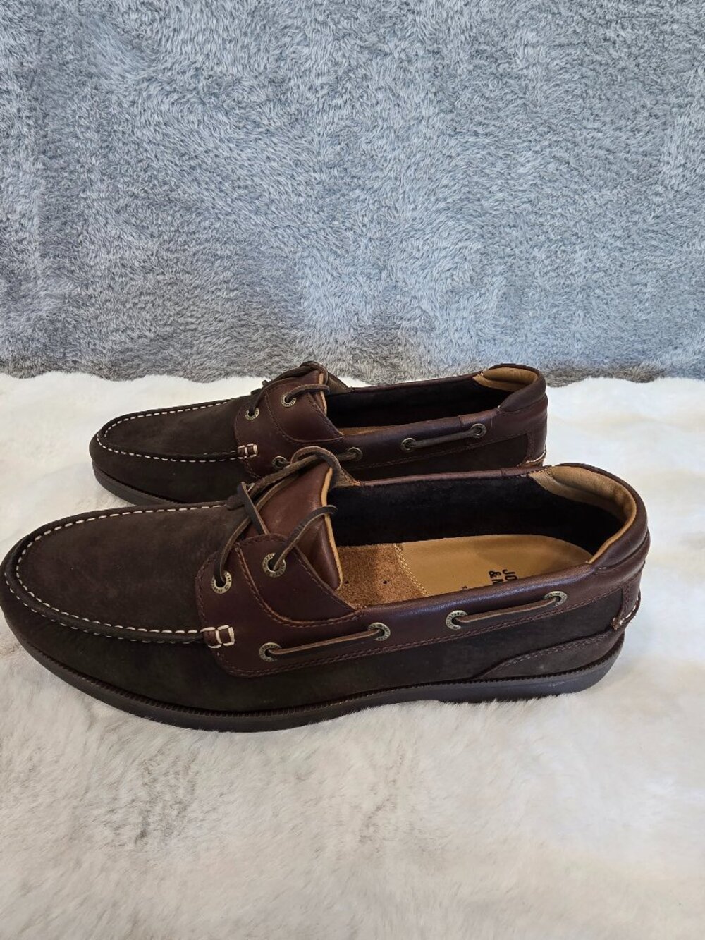 Johnston & Murphy Ventura 2-Eye Boat Shoe Dark Brown Mahogany Leather Sizes